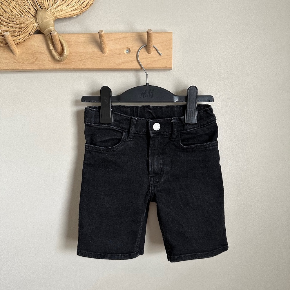 Boys black denim shorts